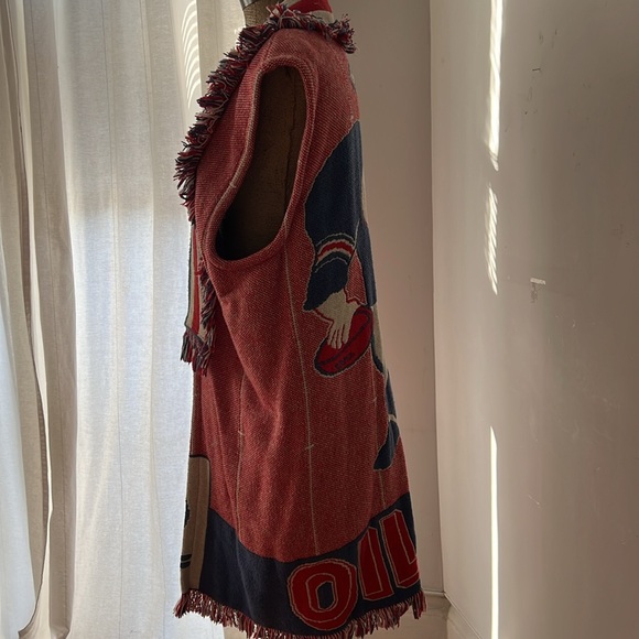 Vintage Houston Oilers Duster/ long vest. Cimarron by Raggs Plus - Picture 3 of 10